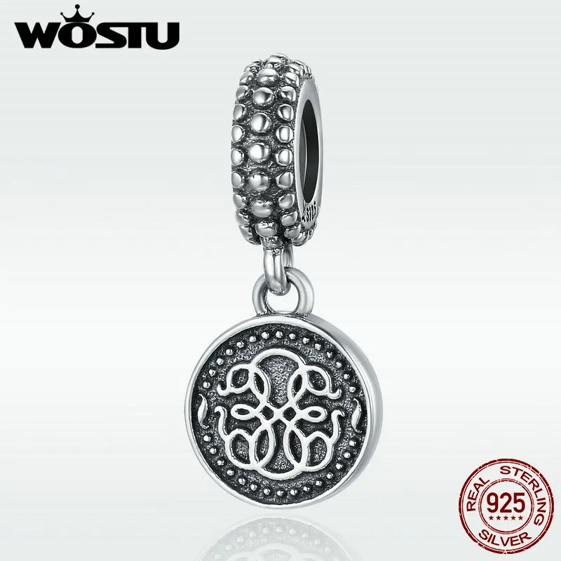 WOSTU Оригинал 100% 925 пробы Серебряные бусы символ жизни подходят к оригинальному