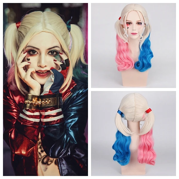 DC comics Suicide Squad Harleen Quinzel Cosplay wig Halloween party