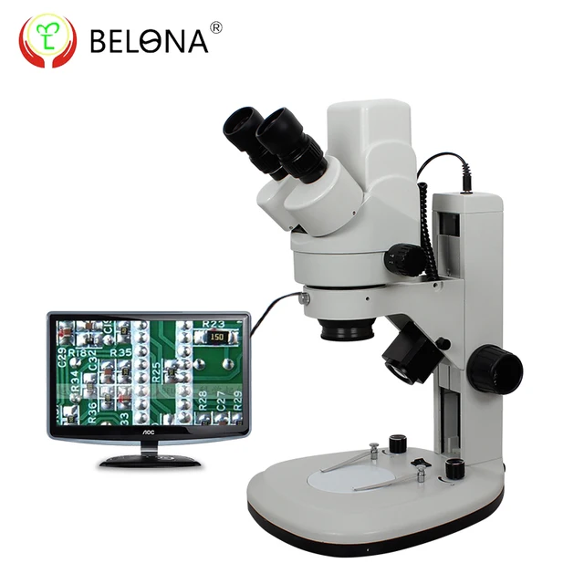 Digital continuous zoom stereo microscope camera can be accessed by