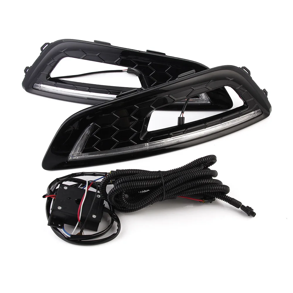 

NOVSIGHT Auto Car LED Daylights DRL Driving Daytime Running Light Fog Lamp Set for Ford Focus 2015 White US D20