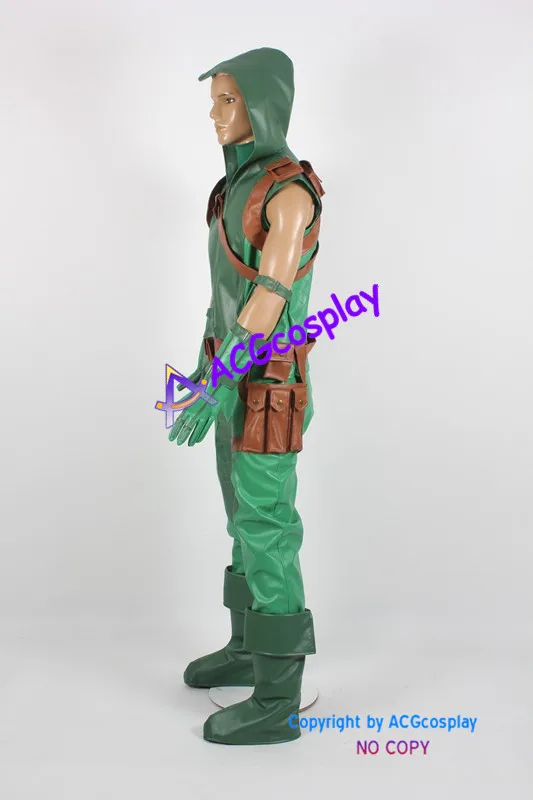 Green Arrow Cosplay Costume from DC comic whole set include belts and bags and boots covers