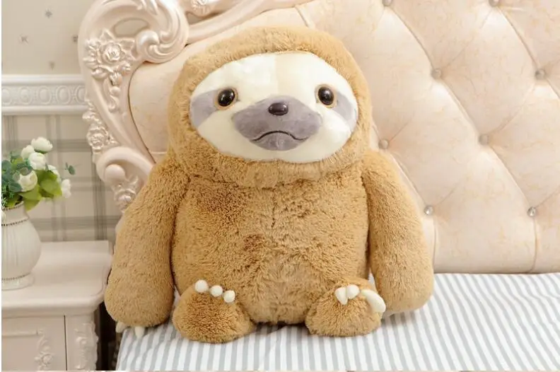16" Handmade Kids Stuffed Animal Brown Sloth Bear Plush Toys Cute Gift Baby Doll 
