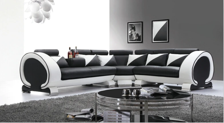 Modern design leather sofa with l shape leather sofa and