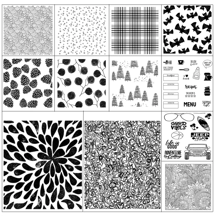 

ZhuoAng Different pattern stamp Transparent and Clear Stamp DIY Scrapbooking Album Card Making DIY Decoration Making