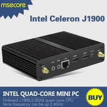 Безвентиляторный Intel J1900 Mini PC NUC рабочего стола Windows 10 карманный компьютер barebone системы Celeron Quad-Core HD Graphics 300 м Wi-Fi