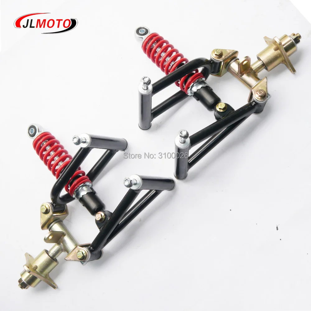 1Set Suspension Swingarm Upper/Lower A Arm Steering Strut Knuckle Spindle with Wheel Hub Fit For DIY Buggy electric ATV UTV Part steering wheel leather upper cover set for bmw f30 f10 f18 f32 f20 f82 for bmw f chassis 1 2 3 4 5 6 7 series shift paddles