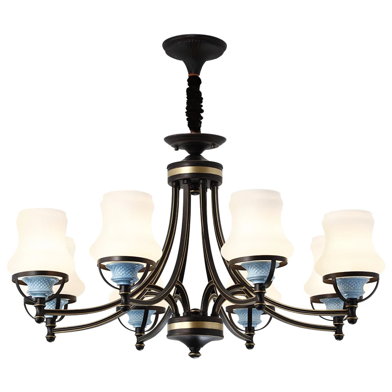 

Norse droplight American countryside iron chandeliers vintage living room lamp bedroom dining E27 Ceiling Chandelier