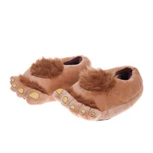 Neue Thermische Winter Baumwolle Hausschuhe Frauen Männer Plüsch Soft Cotton Padded schuhe Warme Hobbit Große Füße Hause Boden Kein Schlupf EVA hausschuhe