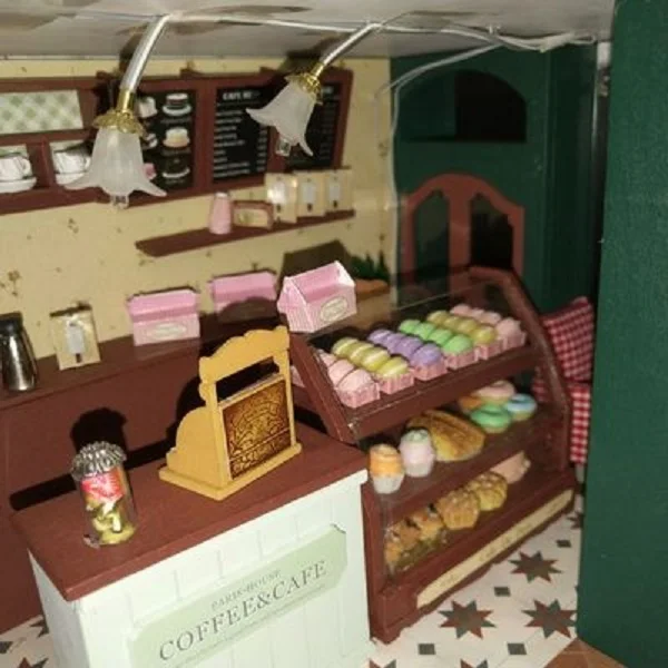 Diy Paris Coffee Cake Shop Large Handmade Craft Wooden Miniature