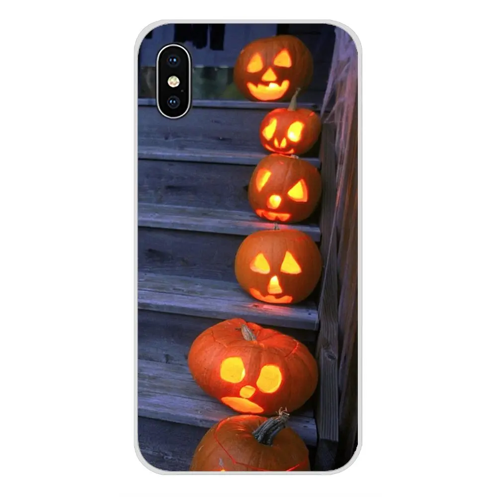 Happy Halloween ткани Тыква мягкие прозрачные чехлы для Apple iPhone X XR XS MAX 4 4S 5 5S 5C SE 6 6S 7 8 Plus ipod