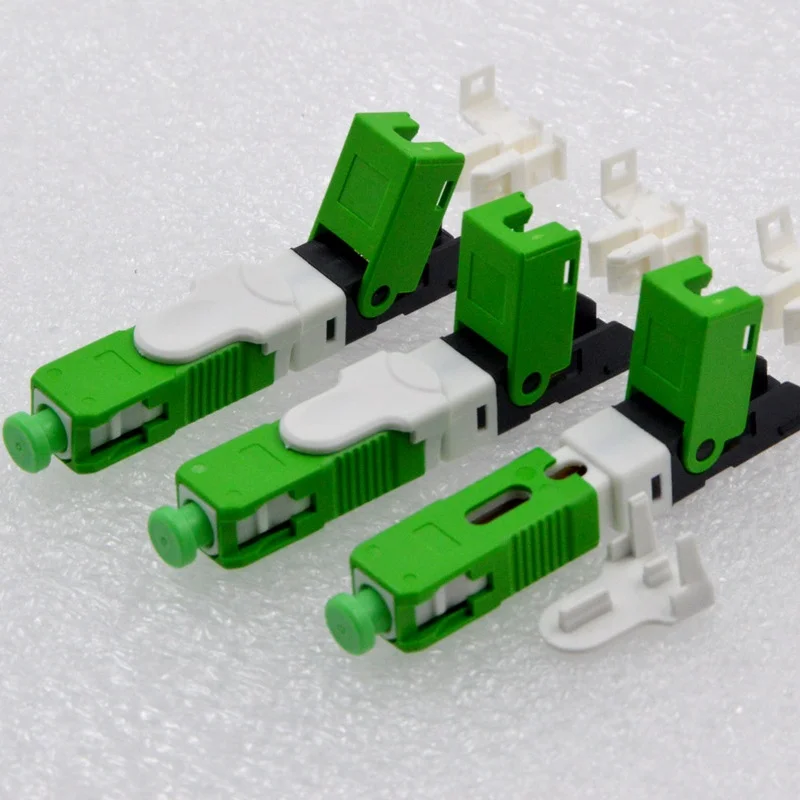 

100PCS/Pack FTTH ESC250D SC APC Single-Mode SC APC Optical Fiber quick connector SC APC Embedded type Green