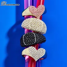 Dvacaman Новая мода 25 цветов Кристальный, сердце, кольцо для женщин винтажное круглое кольцо обручальное Подарочное Ювелирное Украшение Свадебная бижутерия