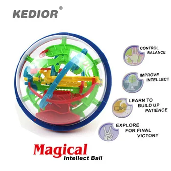 

100 Steps 3D Magic Intellect Maze Ball For Children Balance Logic Ability Puzzle Game Toys Educational Training Tools