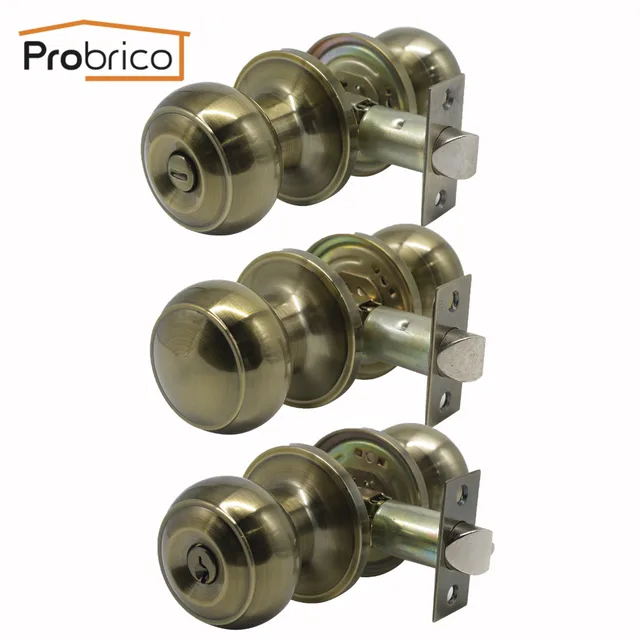 Aliexpress Probrico Antique Bronze Round Door Locks Security Interior Handle For Toilet Bathroom Bedroom Laundry Children Room From