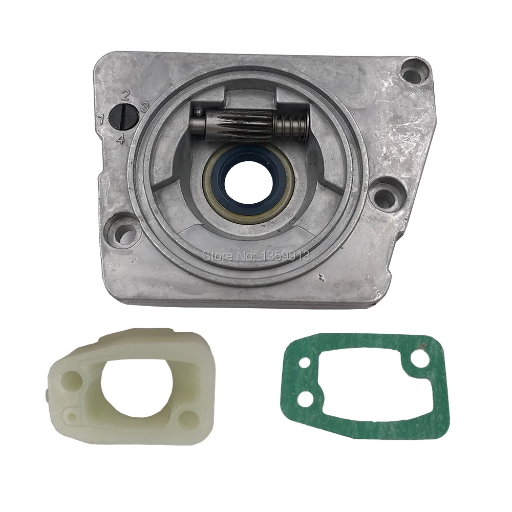 Chainsaw Oil Pump Drive Assembly with Intake Pipe Manifold and Gasket