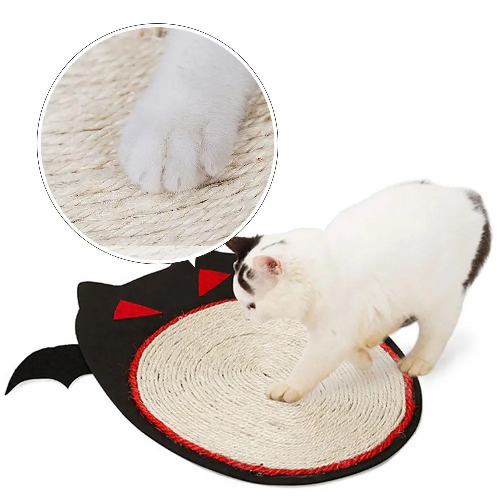 Bat Pattern Sisal Hemp Mat Cat Scratcher Cat Grinding Claw Toy Carpet