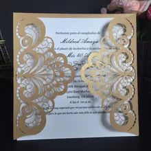 Свадебное приглашение украшение для праздников Лазерная резка цветы свадебные приглашения карты