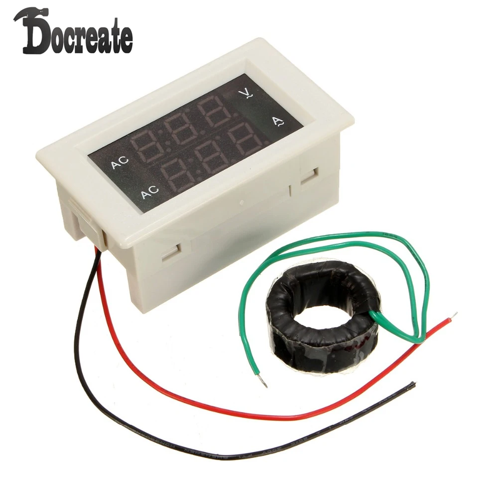 

AC60-300V 100A Dual Display LCD Panel Ampere Voltage Meter Ammeter Transformer