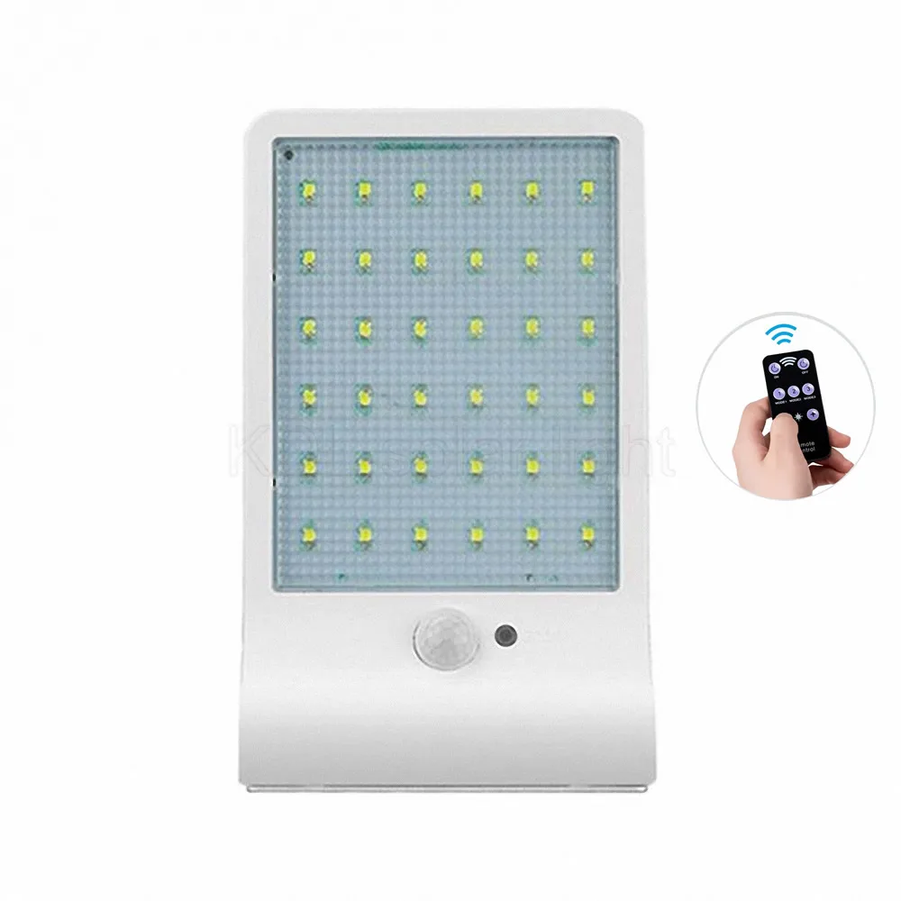 

48 LED Solar Light Three Modes Black White Waterproof Outdoor Garden Wall Fence Lamp With rotate bracket remote control street