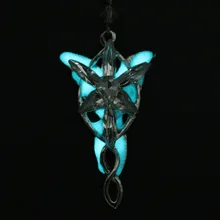 Mqchun os elfos princesa colar moda arwen evenstar fulgor no escuro pingente luminoso colar para mulheres meninas charme