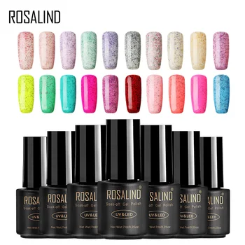 

ROSALIND Gel 1S 7ml Candy Color Gel Nail Polish Top Base Coat Needed Soak-off Nail Art Semi Permanent Nail Lacquer