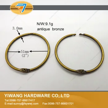 

Hot sales card collection binder ring hanging ring 10pcs curtain ring brozen circle keychain loose leaf binder ring