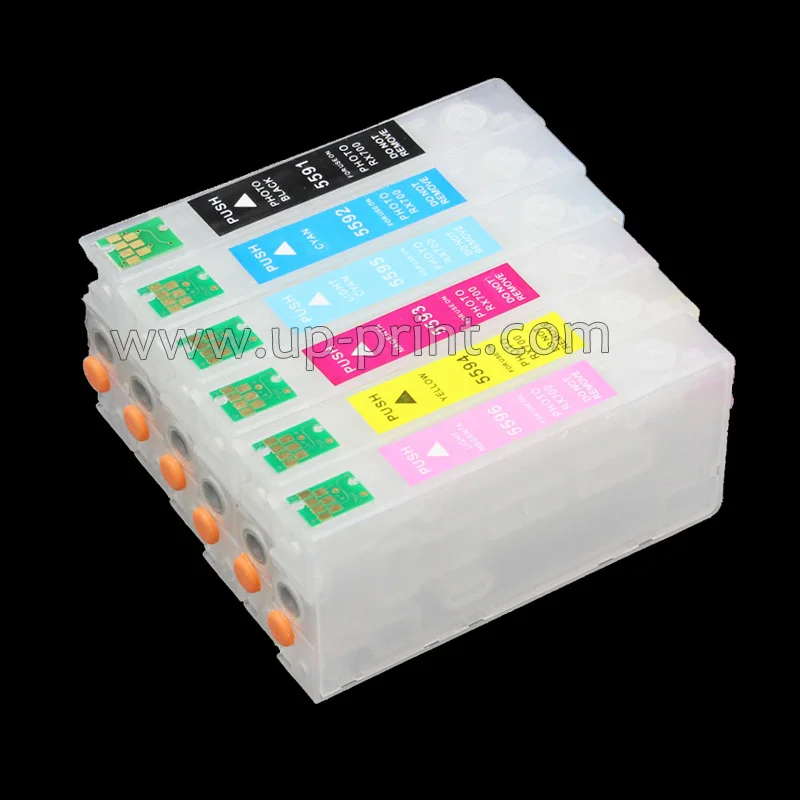 6PCS RX700 Refillable Ink Cartridge For T5591 T5596 Ink Cartridge For Epson RX 700 RX700 Printer