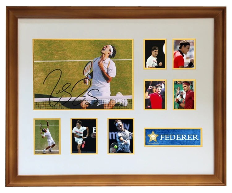 

Roger Federer tennis player signed Autographed Photo Framed 20 inch frame come with coa