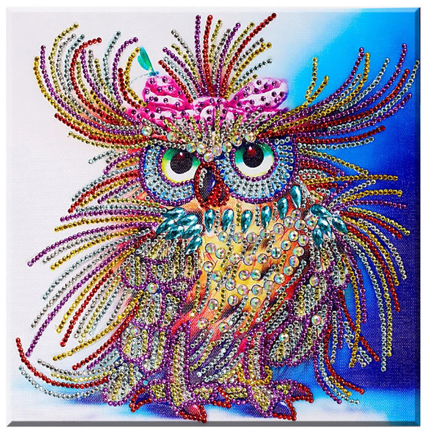 Diamond Painting Owl 30x30CM Round Partial Animal Cross Stitch Cartoon Embroidery New Arrivals | Дом и сад