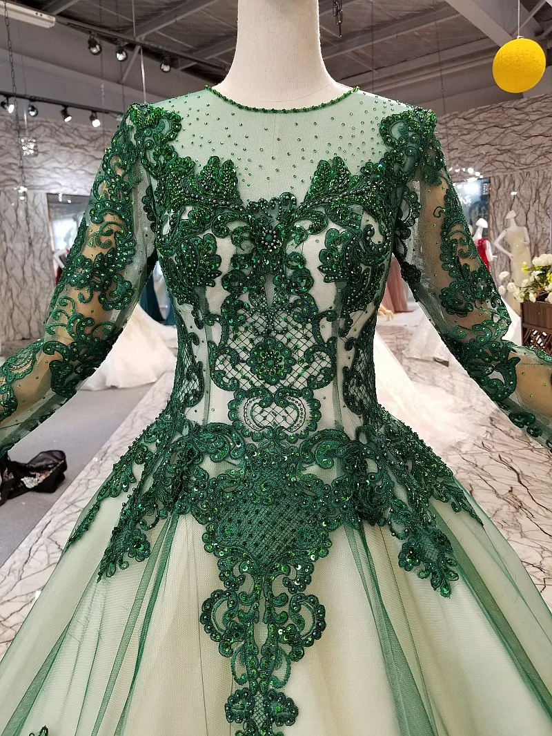 AXJFU/зеленое кружевное вечернее платье принцессы; винтажное зеленое вечернее платье с цветами, бисером и кристаллами; настоящие фотографии 124710