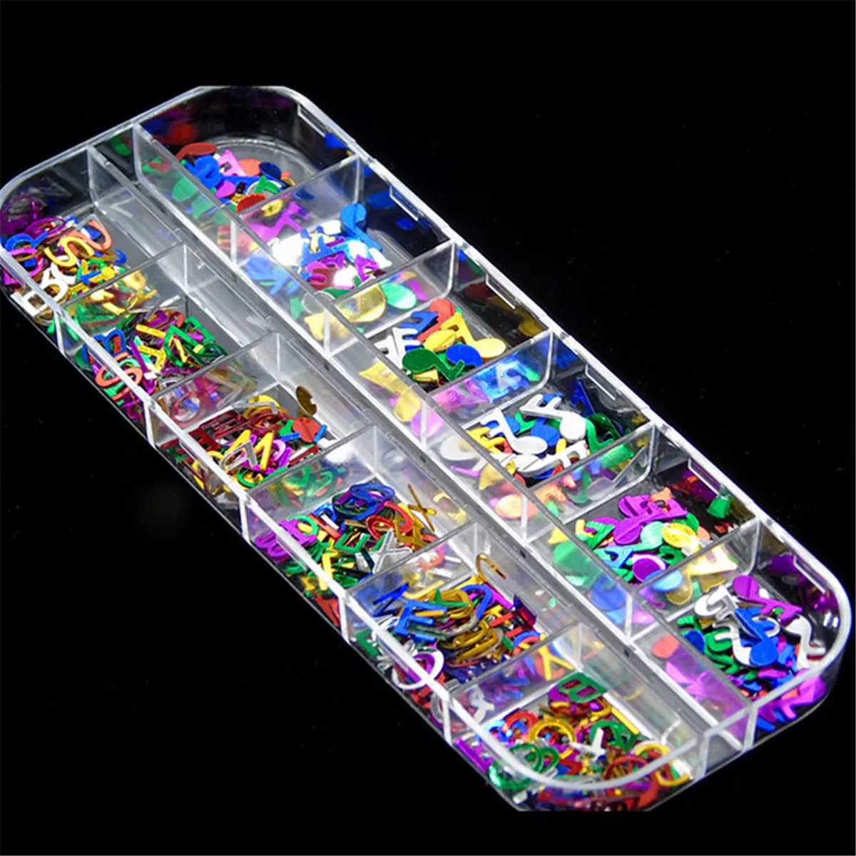 

Metal Alphabet Music Note Nails Glitter Sequins Iridescent 3D Metallic Nail Art Decoration Paillette Flakes Makeup Accessories