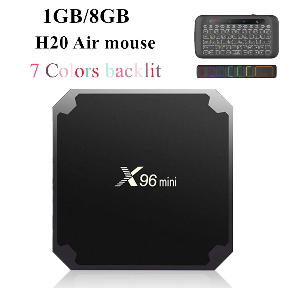 X96mini ТВ приставка WiFi android 7,1 4K 2 Гб 16 Гб Amlogic 1 ГБ 8 ГБ S905W ТВ приставка четырехъядерный Wi-Fi Медиаплеер smart X96 mini - Цвет: 1 8GB H20 mouse