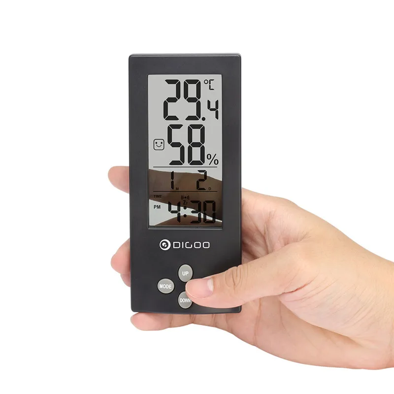 Digoo DG TH1177 Беспроводной цифровой Прозрачный Экран метеостанции Крытый термометр