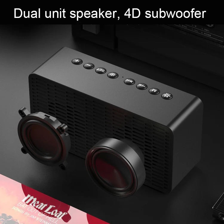 Bluetooth Speaker subwoofer Wireless Stereo Music Soundbox with micphone LED Clock Alarm TF AUX bass 4D VS anker soundcore 2 (8)