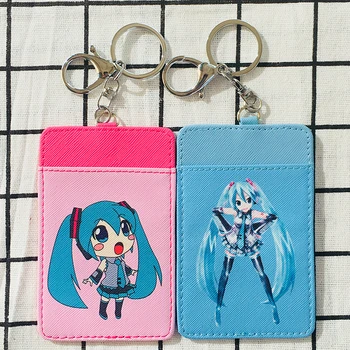 

IVYYE Hatsune Miku Doraemon Fashion Anime Card Holder PU Cartoon Credit Bags Coin Bus Cards Key chain Girls Gifts New