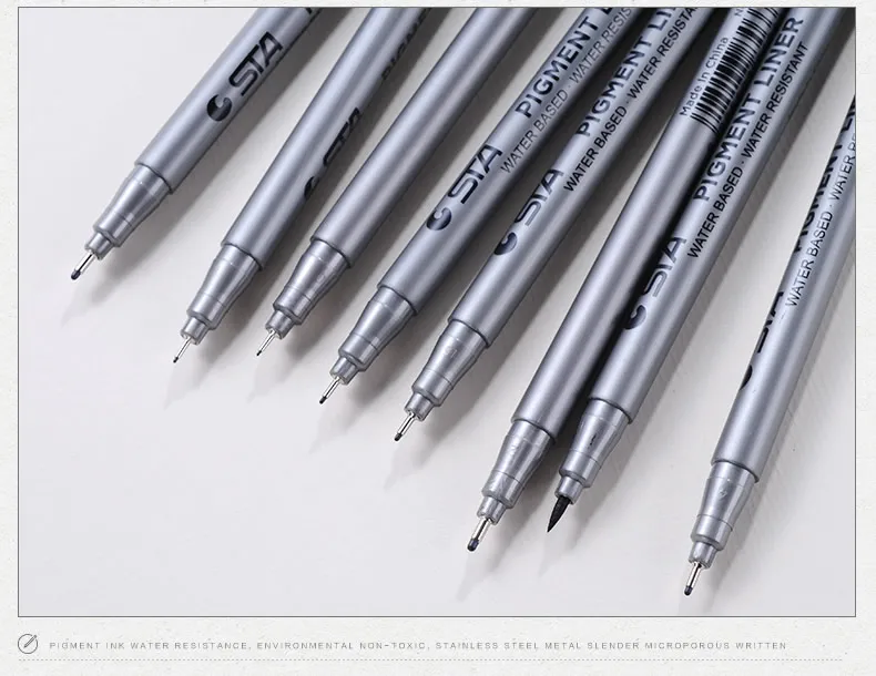 STA 9 шт./лот молния Liner пигмент микрон рисования маркером эскиз фломастеры товары для рукоделия Manga почерк кисть