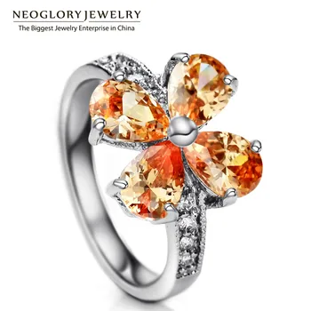 

Neoglory 2 Colors Zircon Rhinestone Butterfly Engagement Rings for Women Fashion Jewelry 2020 JS3 Flo-y RI1