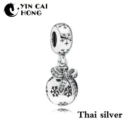 YCH тайский серебряный Винтаж Рождественский орнамент серебро мотаться с фианитом лимитированная коллекция оригинальные украшения