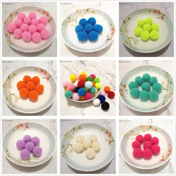 

100pcs 15mm Plasticine Fluffy Slime Filler Cloth Craft DIY Soft Pompoms Ball Furball Kindergarten DIY Decor Supplies Toys