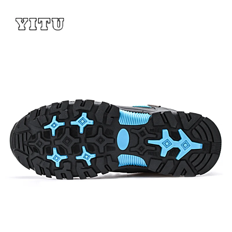 Skup YITU mężczyźni zawód buty górskie wodoodporne antypoślizgowe buty trekkingowe wysokiej jakości wspinaczka obuwie sportowe Plus rozmiar 39 ~ 47