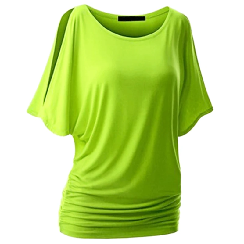 

LAAMEI Solid O-Neck Cotton Blend Summer Tee Tops Batwing Sleeve Shirts Top Brand T Shirt Women Female Plus Size Casual Shirts