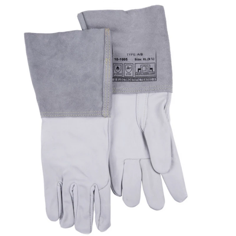 Новые 10-1005 защитные сварочные перчатки с длинными рукавами MIG TIG сварочные перчатки из воловьей кожи китайские низкие цены