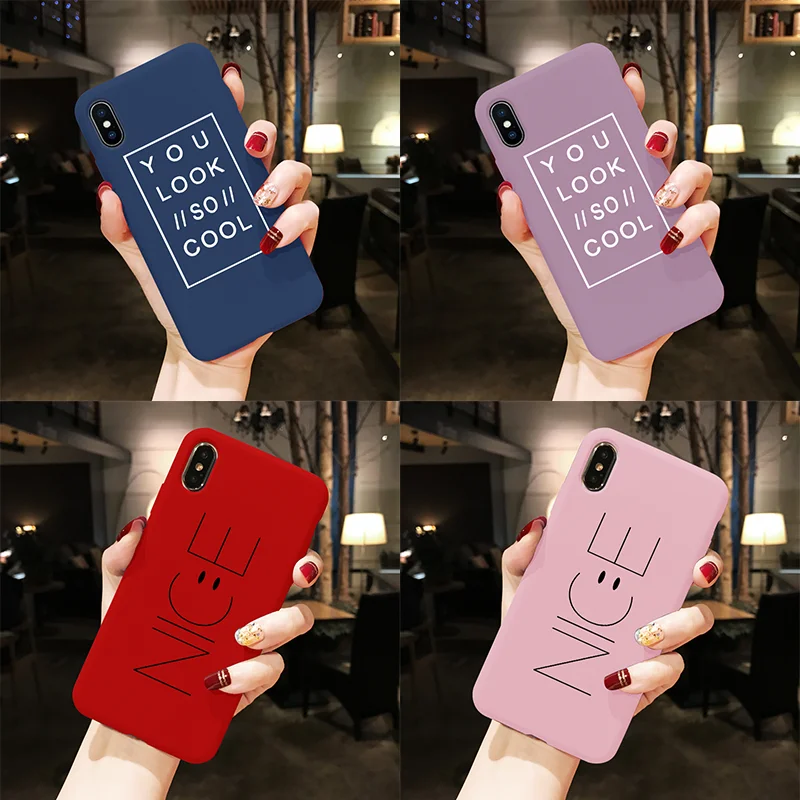 

Silicone Matte Phone Fundas For iPhone XR Soft Colorful Cases For iPhone 6 6S 7 8 Plus 9 10 Pink Cover For iPhone X XS Max Coque