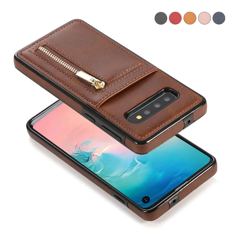 Чехол для Samsung Galaxy S8 S9 S10 Plus Note 8 9 S7 Edge роскошный кожаный кошелек на молнии с