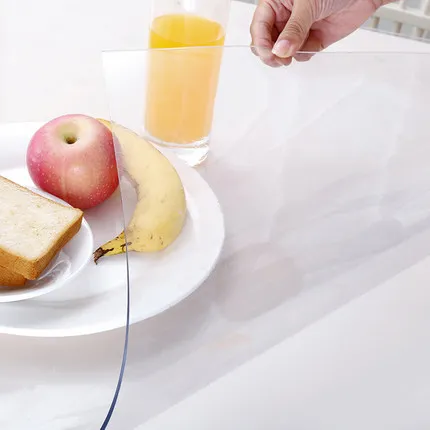  1.0/1.5/2.0mm Transparent And Frosted Soft Glass PVC Tablecloth Waterproof Anti Hot Oilproof Plasti