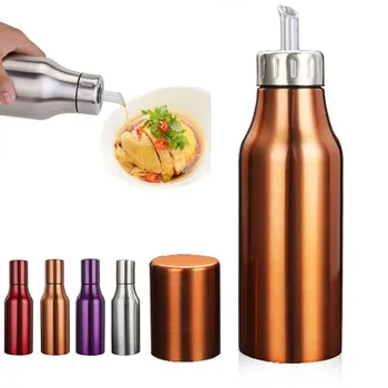 

1Pcs Stainless Steel Leak-proof Oiler Spice Jar Soy Sauce Bottle Kitchen Supplies Cruet Vinegar Bottle Oil Bottle
