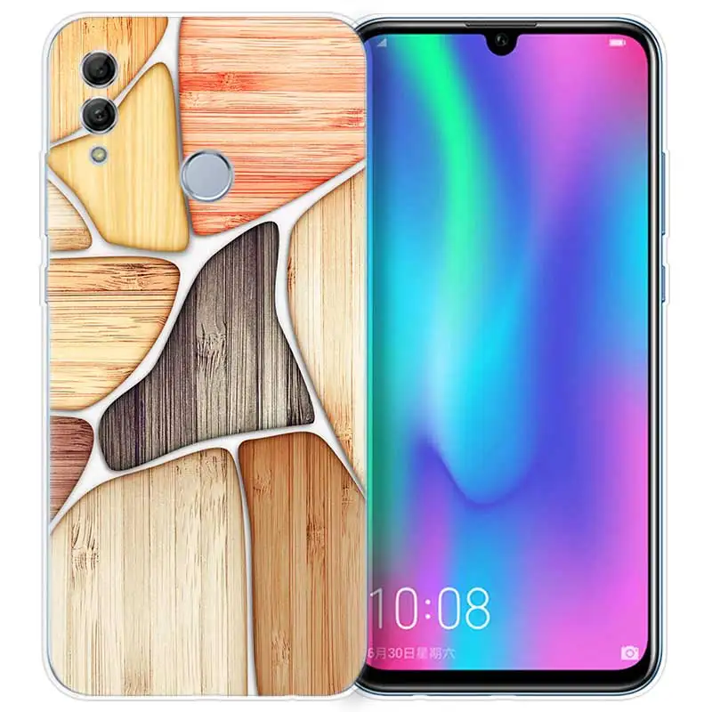 floor wooden timber Wood and flower Silicone Case Cover for Huawei Honor 10 Lite 8C 8X 7C Y6 Y7 Y9 Prime 2018 2019 7A Pro 7C Enj
