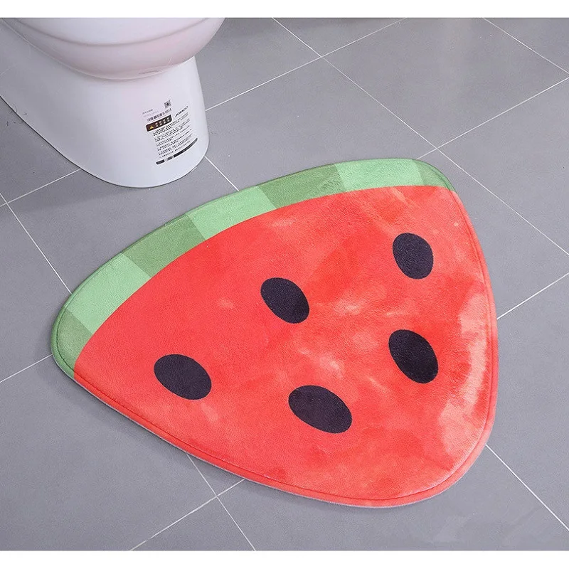 Irregular shape bathroom mat fruit lemon apple pineapple watermelon door mat