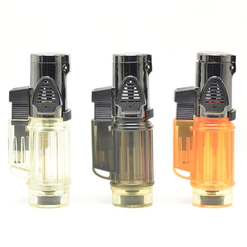

100pcs/lot wholesale cheap cigarette Windproof Trip Torch Jet Flame Refillable Butane gas Cigarette butane Lighter for men