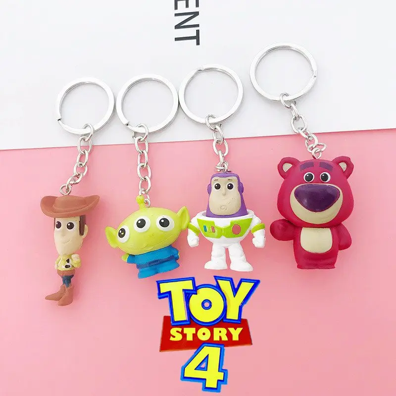 

Hot sale Toy Story 4 1Pcs Figure Toy Keychain Forky Alien Buzz Lightyear For Car Key Bag PVC Key Ring Pendant Doll For Gifts